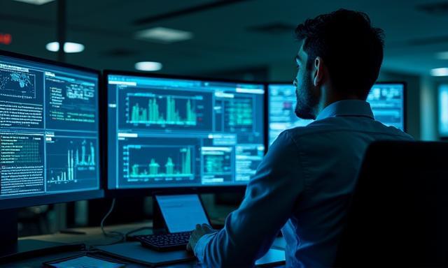 Techniker bei der Netzwerkoptimierung